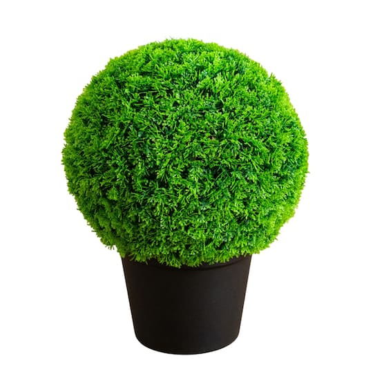16in. UV Resistant Artificial Mediterranean Cypress Topiary Plant (Indoor/Outdoor) By Nearly Natural in Green | 12" x 12" x 16" | Michaels®